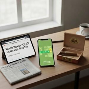 Wordle puzzle grid showing CIGAR as the repeated answer for puzzle 1689 on February 2, 2026, marking the first repeated word in Wordle history since 2021